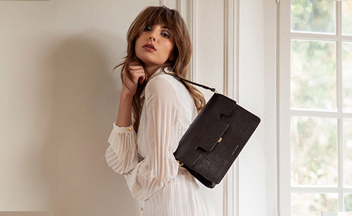 Sac &agrave; main en cuir vintage