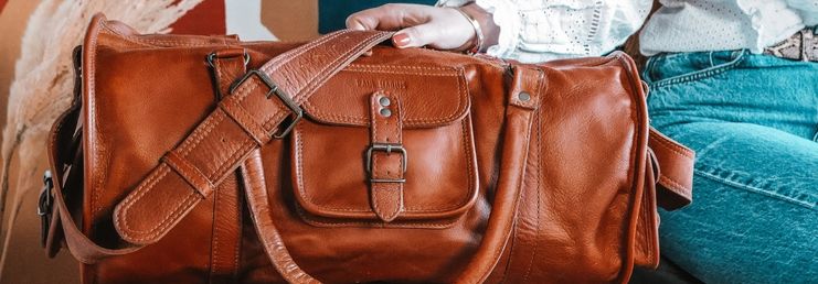 JeRie Sac Week-End pour Femme et Homme - Bagage à main - 100% Cuir