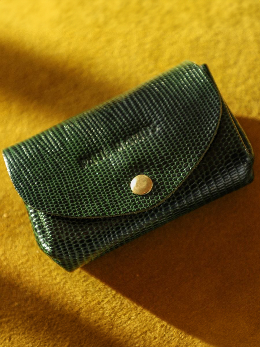 Basile 1960 Malachite - porte-monnaie en cuir vert femme