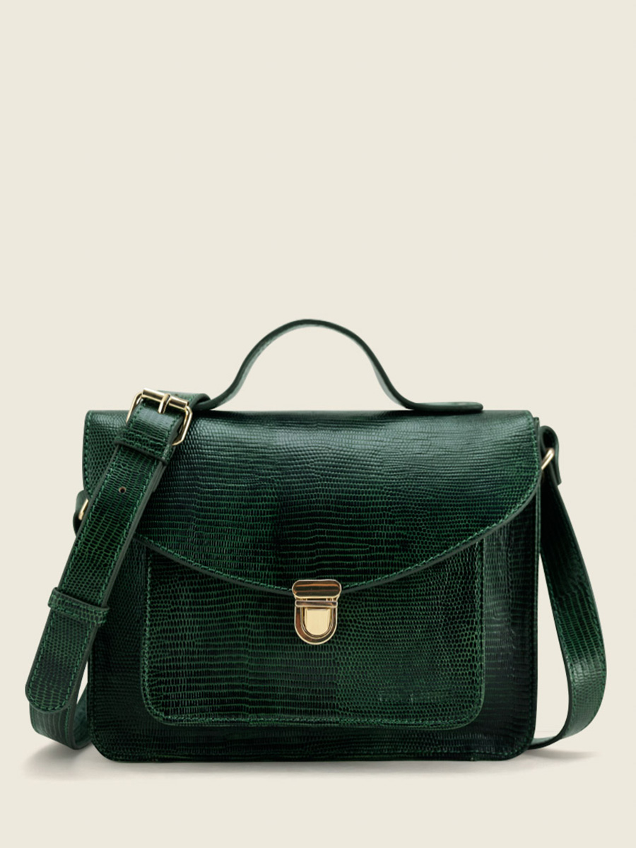 Mademoiselle George 1960 Malachite sac a main en cuir vert pour femme PAUL MARIUS