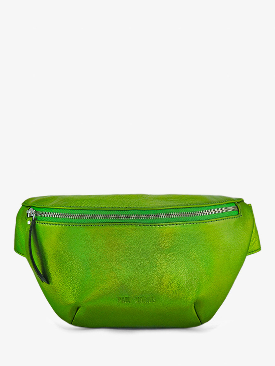 photo-vue-de-face-sac-banane-en-cuir-vert-labanane-absinthe-paul-marius-m503-gr-b