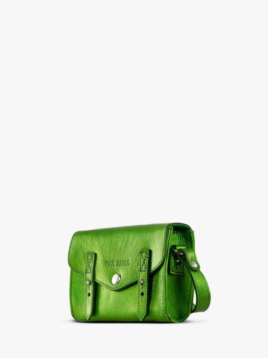 photo-vue-de-cote-sac-bandouliere-cuir-femme-vert-le-mini-indispensable-absinthe-paul-marius-w08s-gr-b