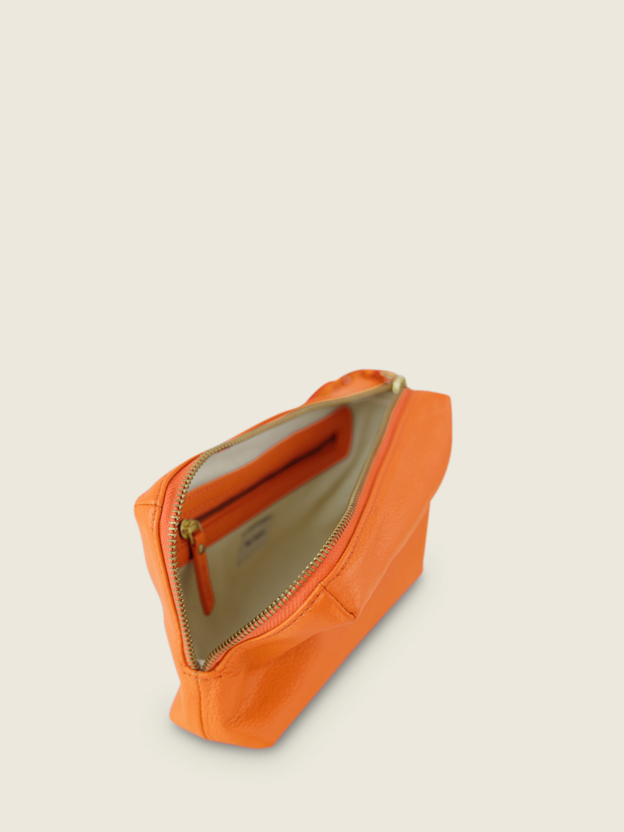 photo-portee-pochette-cuir-orange-adele-sorbet-mangue-paul-marius-m500-sb-o