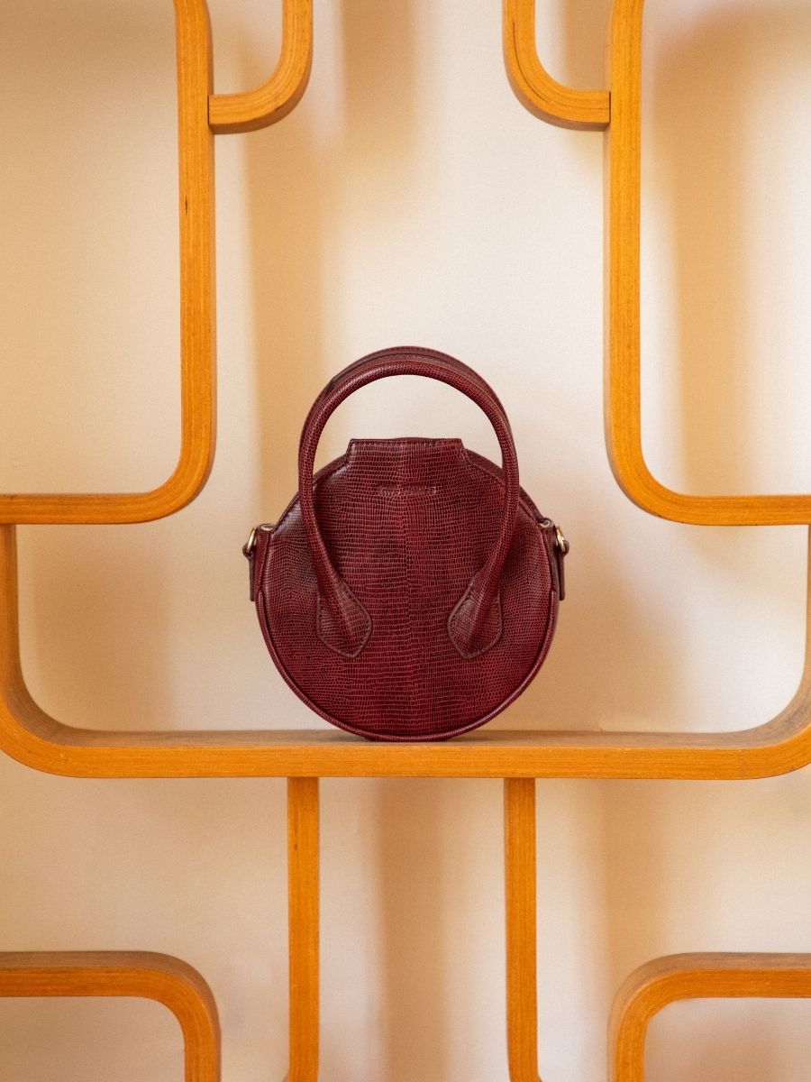 Aline 1960 Grenat - sac à main cuir rouge femme | PAUL MARIUS