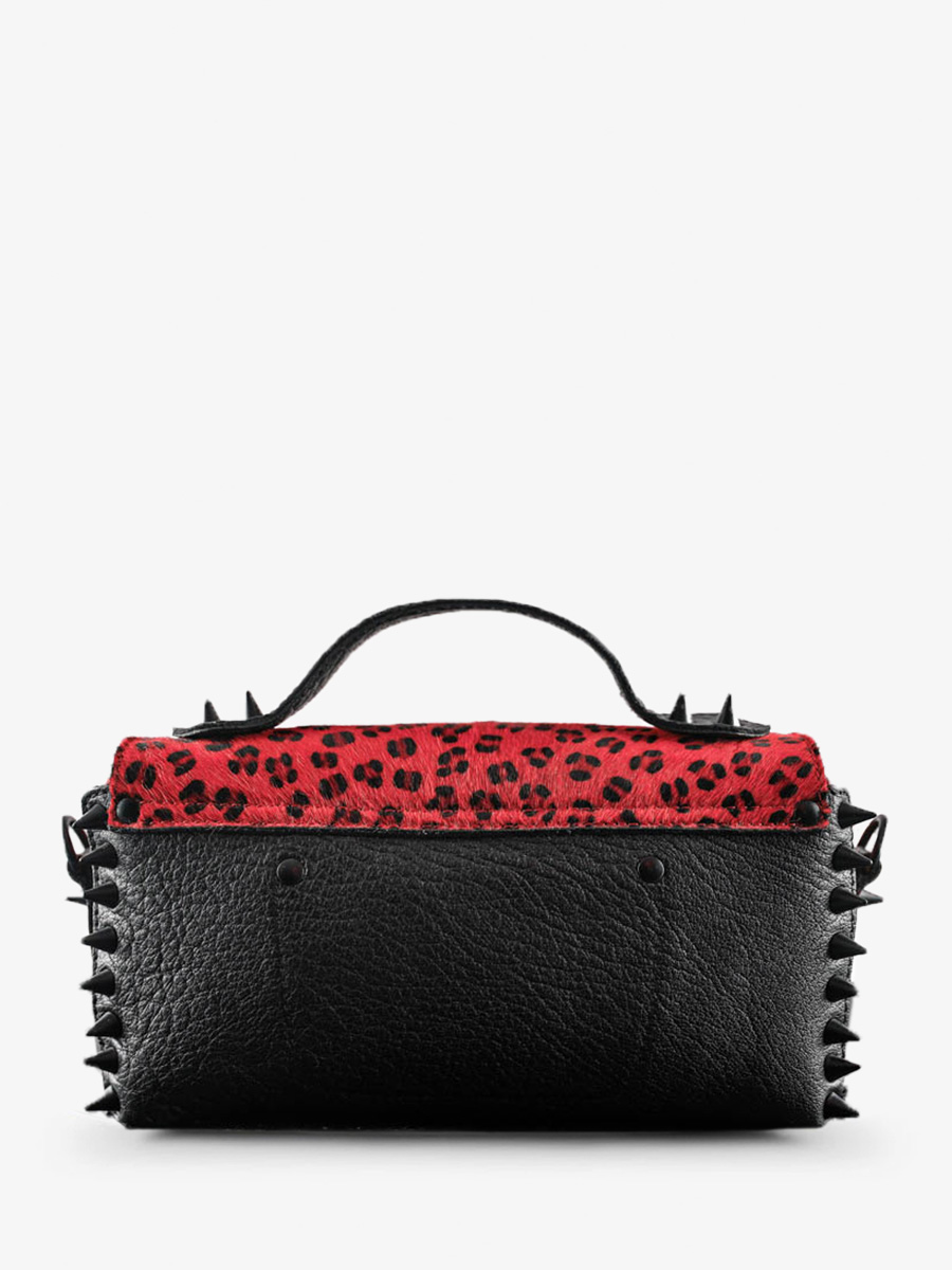 L Artisane Leopard Noir Rouge sac bandouliere cuir femme Noir Rouge PAUL MARIUS