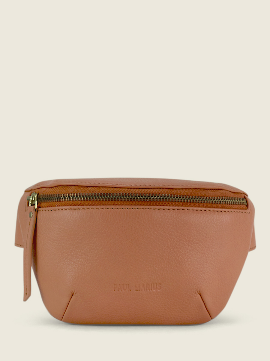 photo-vue-de-face-mini-sac-banane-cuir-marron-labanane-xs-art-deco-caramel-paul-marius-m503xs-ad-ca