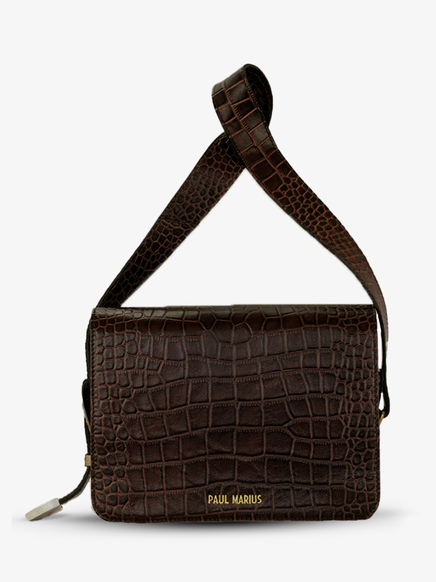 photo-vue-de-face-sac-epaule-cuir-femme-lebaguette-alligator-marron-paul-marius-w29-a-db