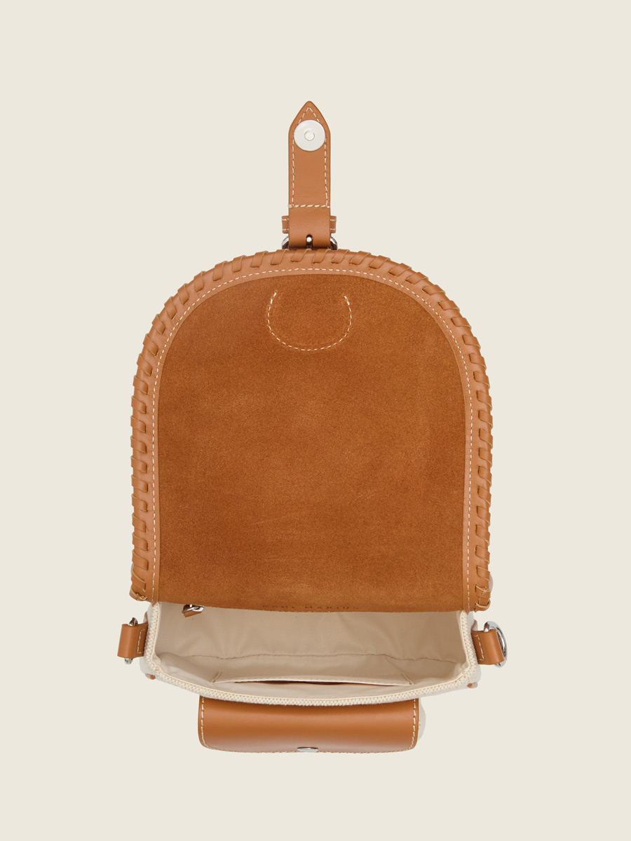 Petit sac bandoulière toile beige LeBobo Escapade - Toile Beige vue portee