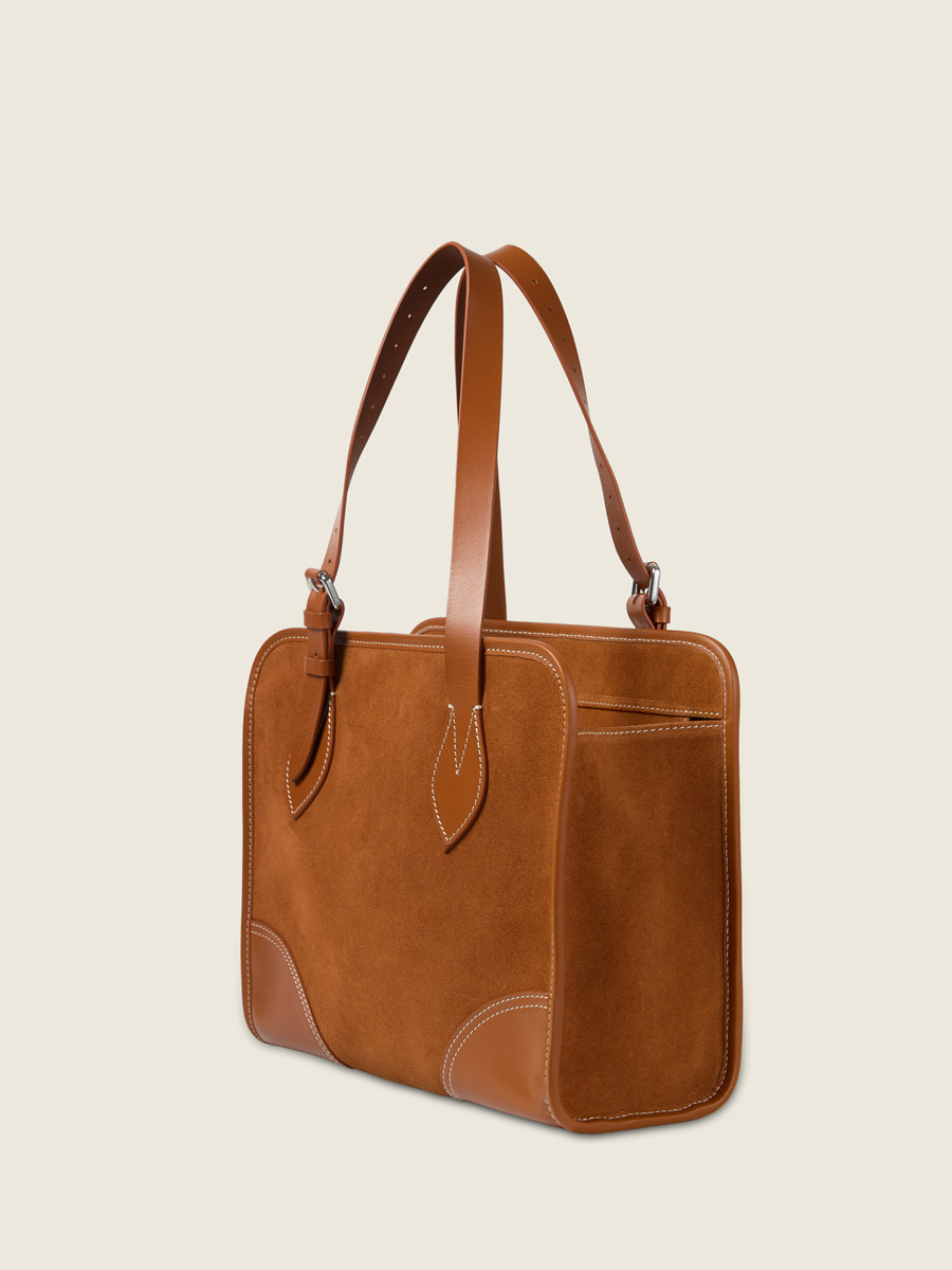 Sac cabas en daim LeCabas  - Fauve vue dos