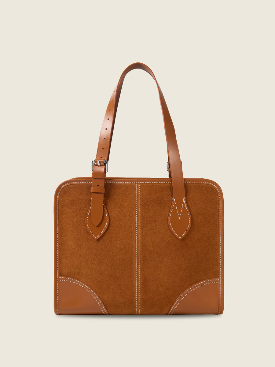 Sac cabas en daim LeCabas  - Fauve vue interieure