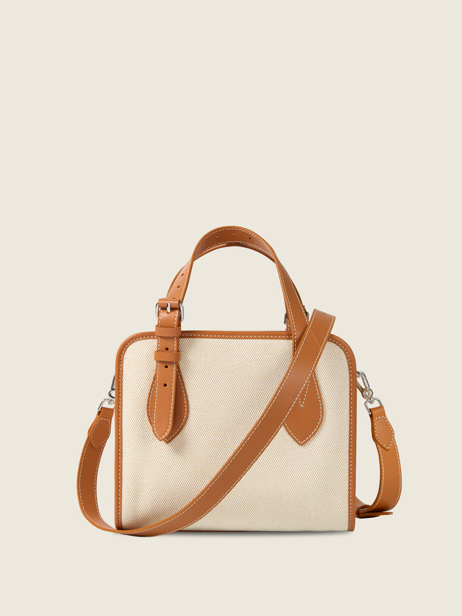 Mini sac cabas toile beige LeCabas S Escapade - Toile Beige vue portee