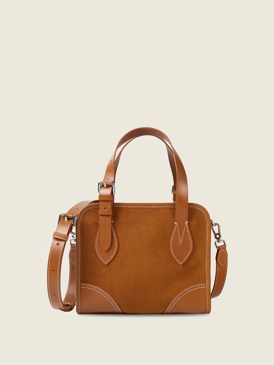 Mini sac cabas daim LeCabas S - Fauve vue face