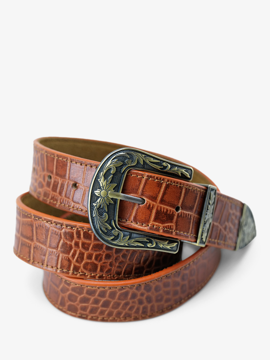 photo-vue-de-face-ceinture-cuir-femme-leceinture-alligator-marron-paul-marius-lb-w-115-a-l