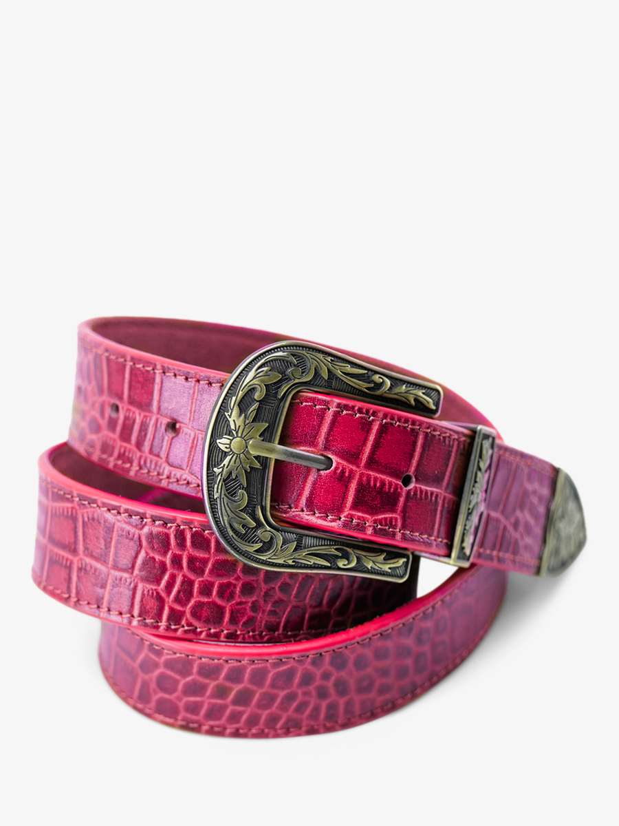 photo-vue-de-face-ceinture-cuir-femme-leceinture-alligator-rose-paul-marius-lb-w-115-a-pi