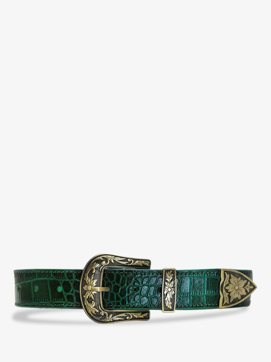 photo-vue-de-cote-ceinture-cuir-femme-leceinture-alligator-vert-paul-marius-lb-w-115-a-dg