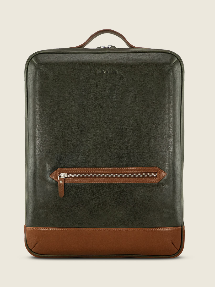 photo-vue-face-sac-dos-cuir-vert-marron-la-suite-charles-vert-anglais-naturel-paul-marius-b11-gr-l