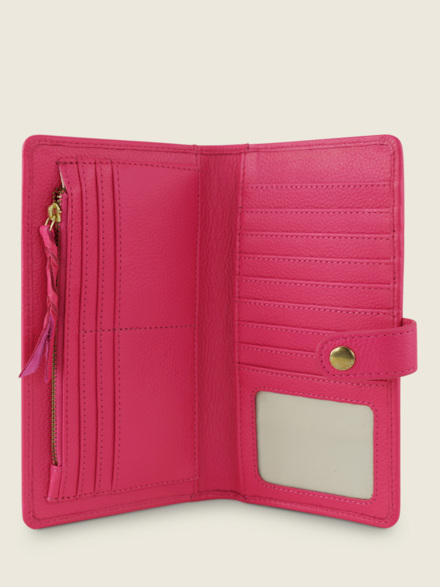 LePortefeuille Charlotte N 2 Sorbet Framboise portefeuille cuir rose femme PAUL MARIUS