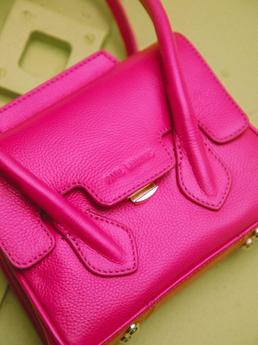 Colette XS Sorbet Framboise - mini sac à main cuir rose femme | PAUL MARIUS