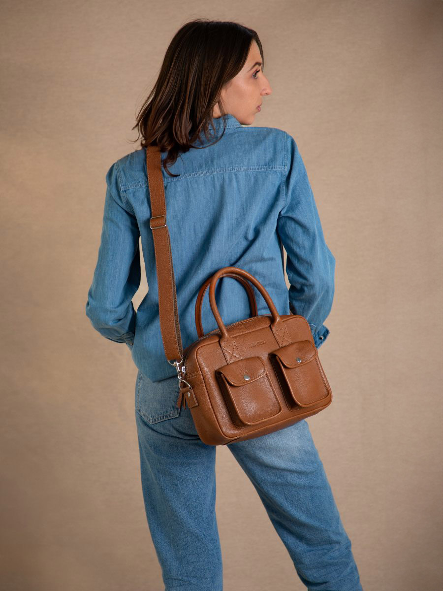 LeDandy S Naturel sac a main en cuir marron femme PAUL MARIUS