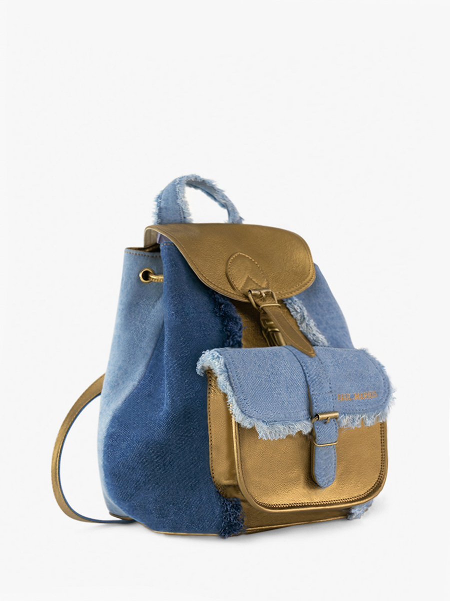 photo-vue-de-cote-sac-dos-cuir-jean-femme-lebaroudeur-denim-paul-marius-m40-og-denim