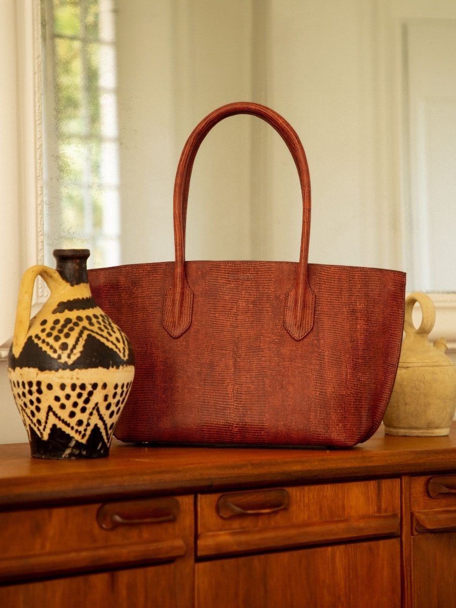 Edith 1960 Ambre sac cabas cuir marron femme PAUL MARIUS