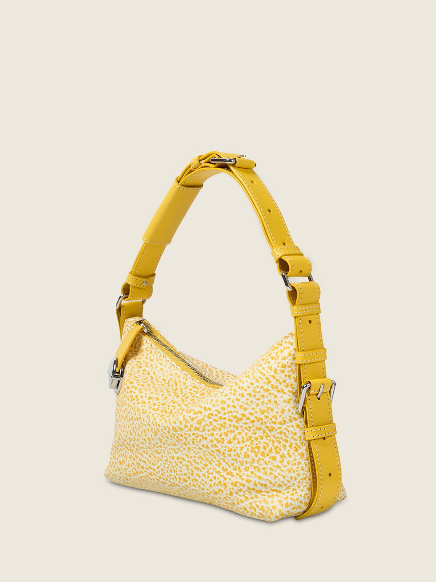 Sac baguette en cuir jaune Elliott Baguette - Citronnade vue dos
