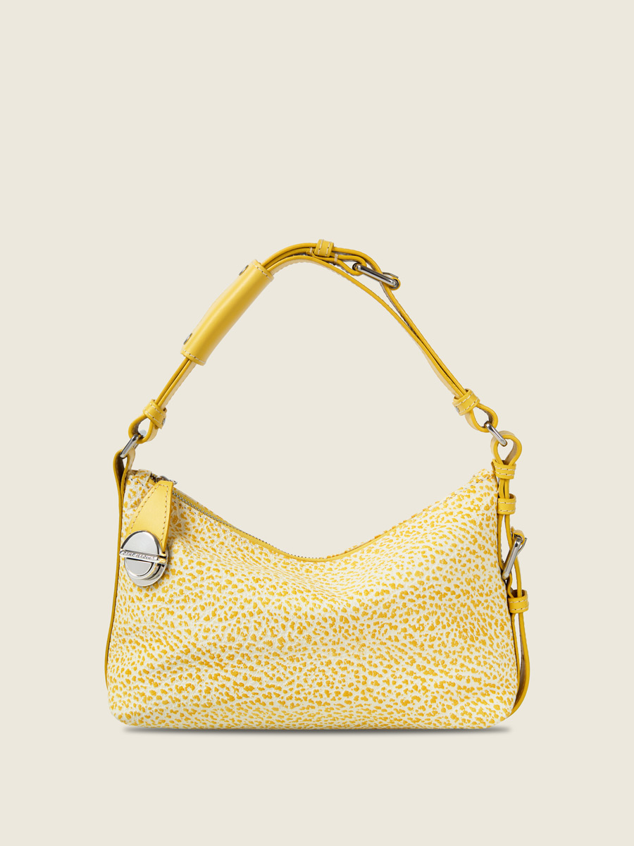 Sac baguette en cuir jaune Elliott Baguette - Citronnade vue face