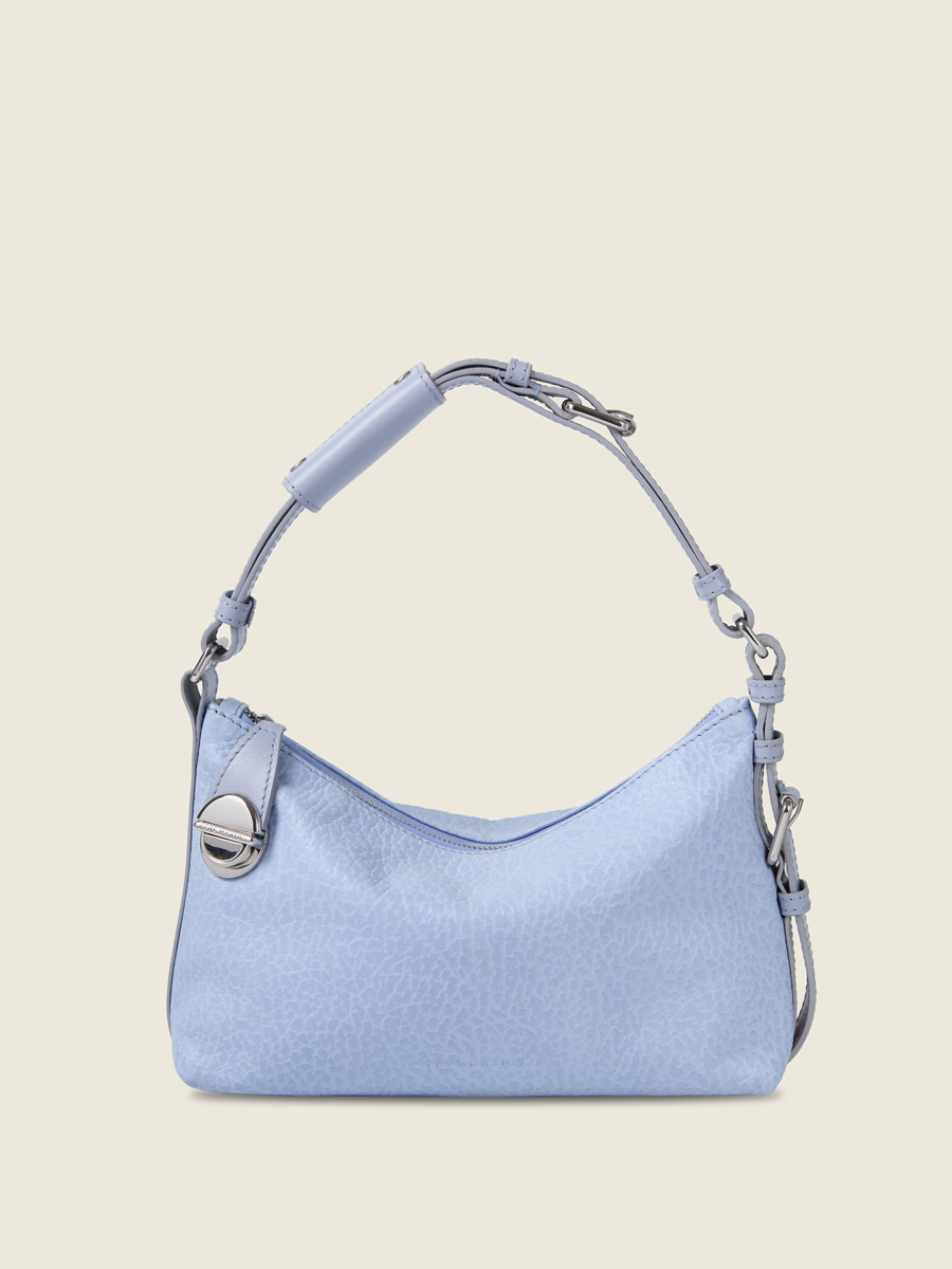 Sac baguette en cuir violet Elliott Baguette - Lavande vue face