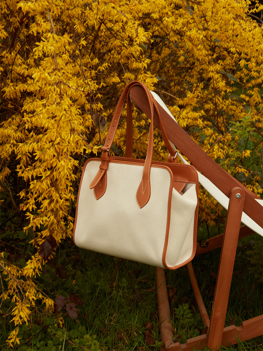 Sac cabas toile beige LeCabas Escapade - Toile Beige photo focus matiere