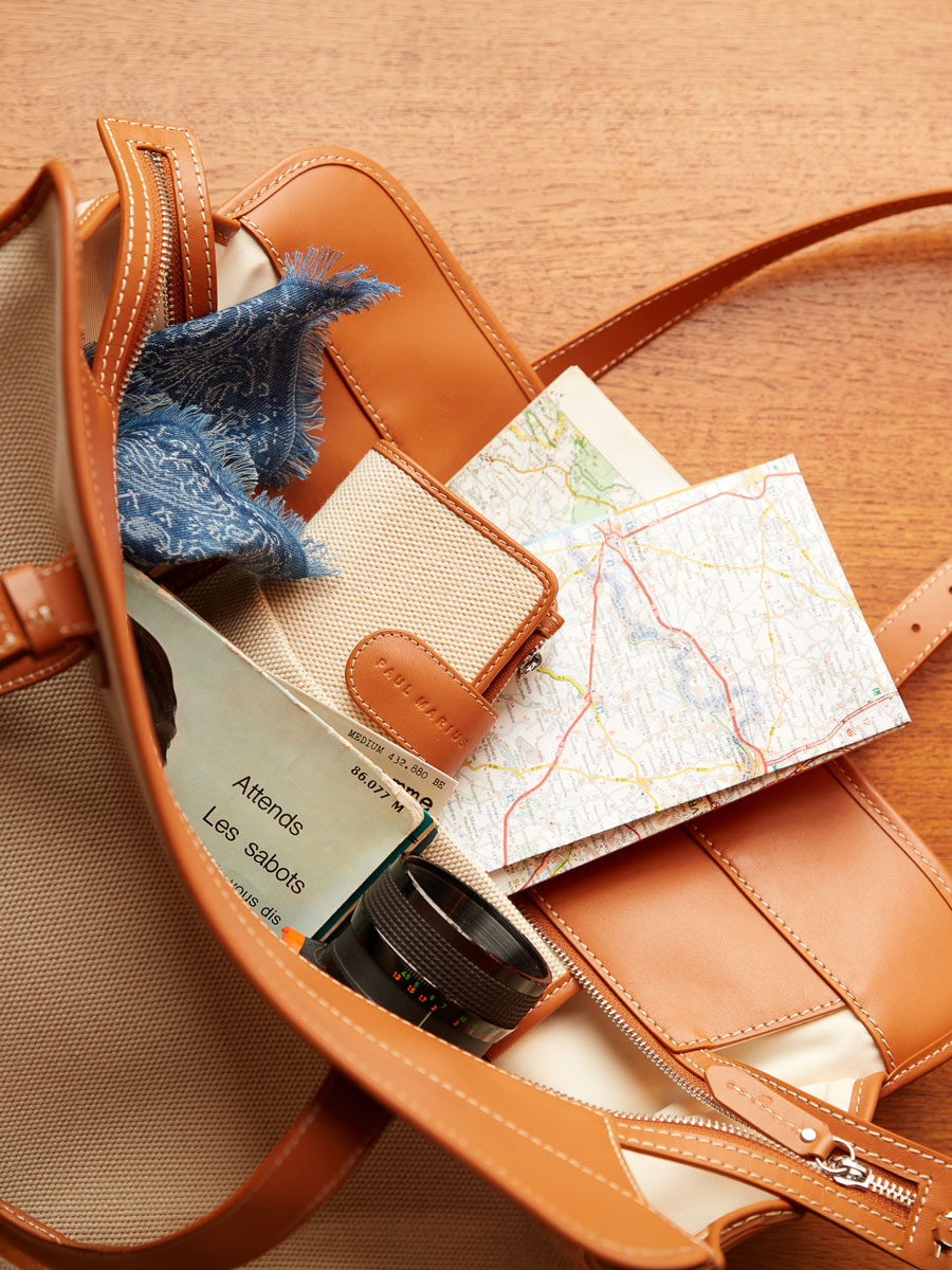 Sac cabas toile beige LeCabas Escapade - Toile Beige vue portee