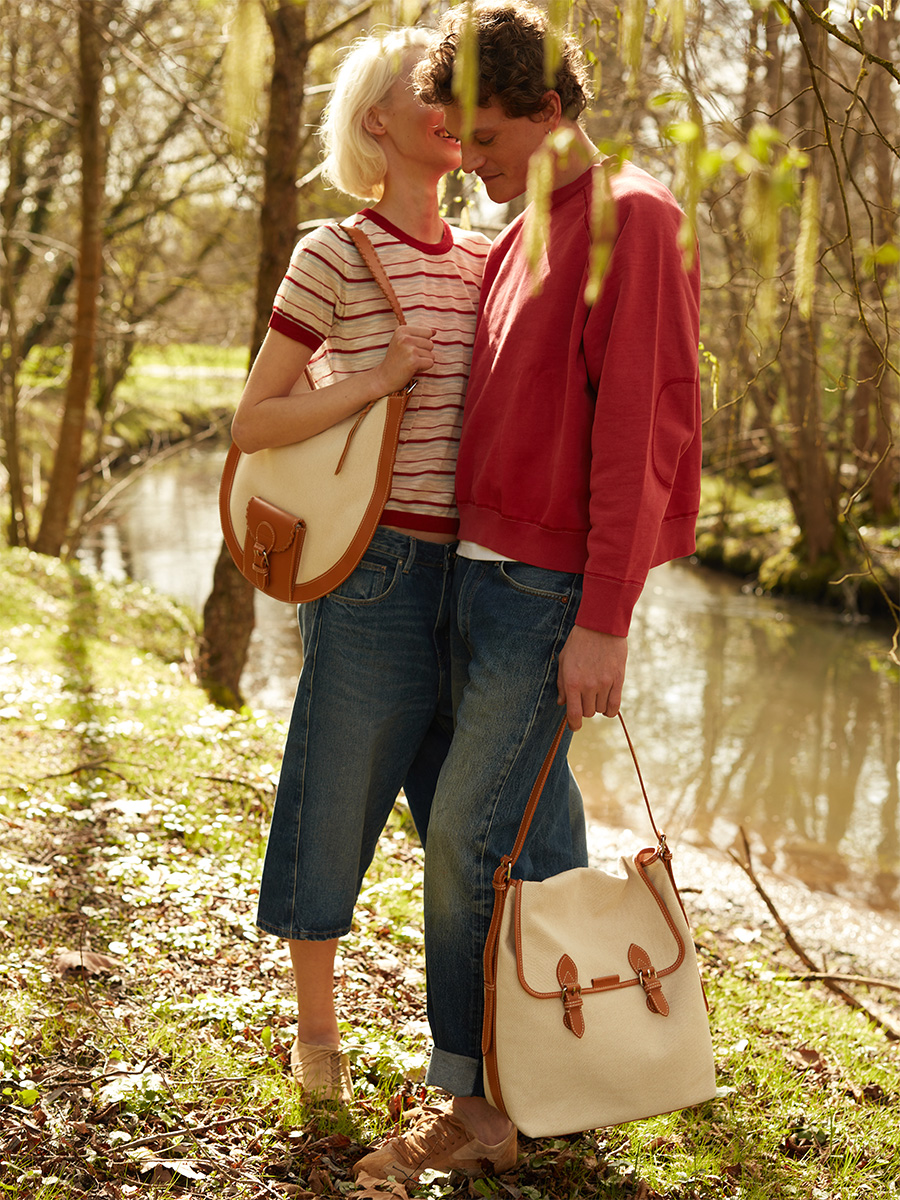 Sac hobo en toile beige LeHobo Escapade - Toile Beige vue interieure