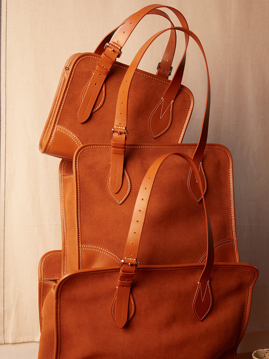 Sac cabas en daim LeCabas  - Fauve vue portee