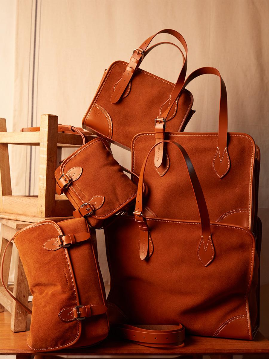 Mini sac cabas en daim LeCabas S - Fauve vue portee