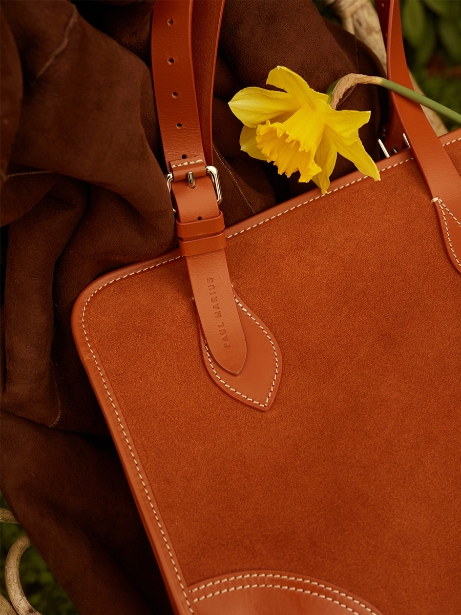 Mini sac cabas en daim LeCabas S - Fauve photo focus matiere