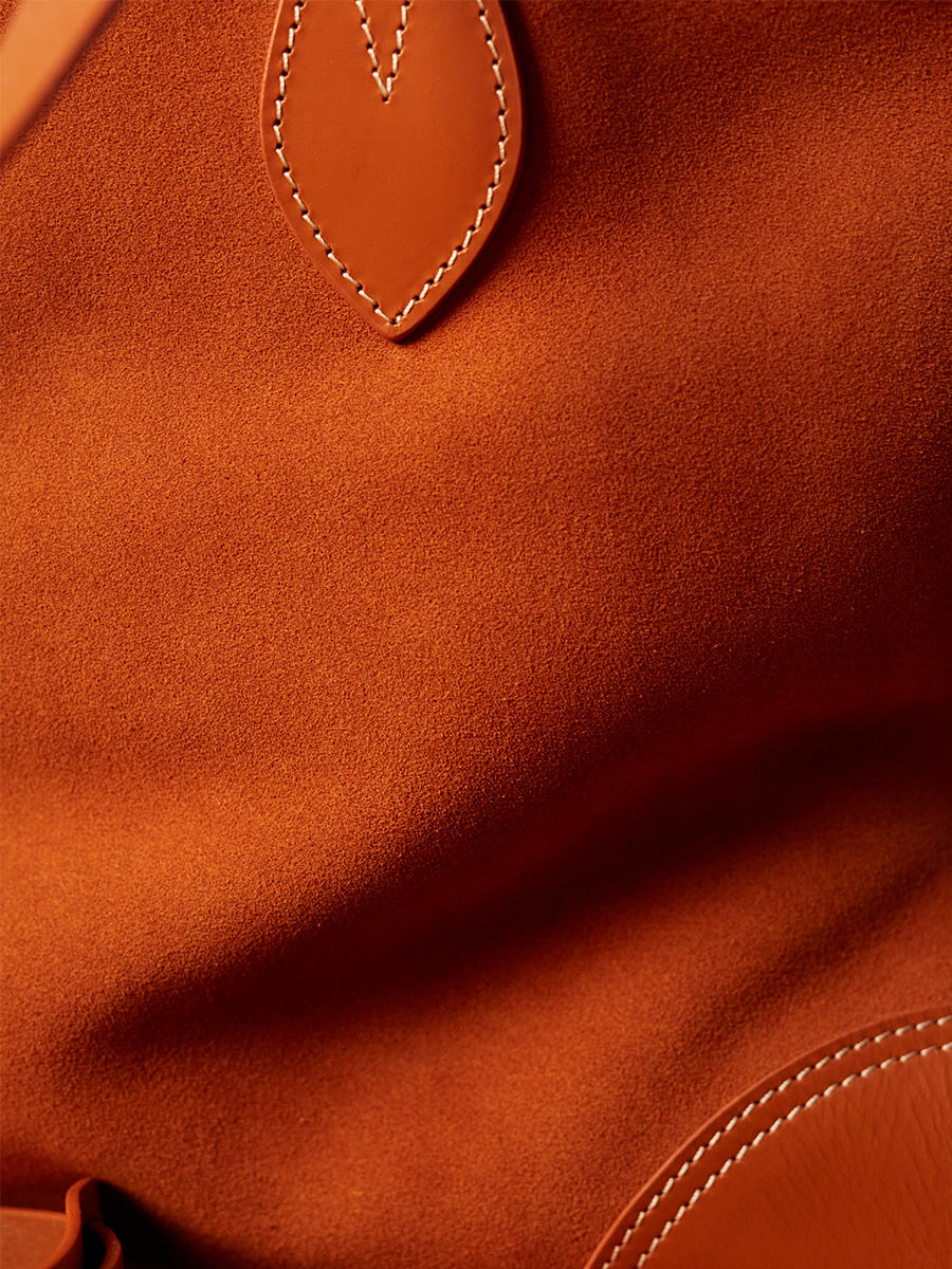 Sac cabas en daim LeCabas  - Fauve photo focus matiere