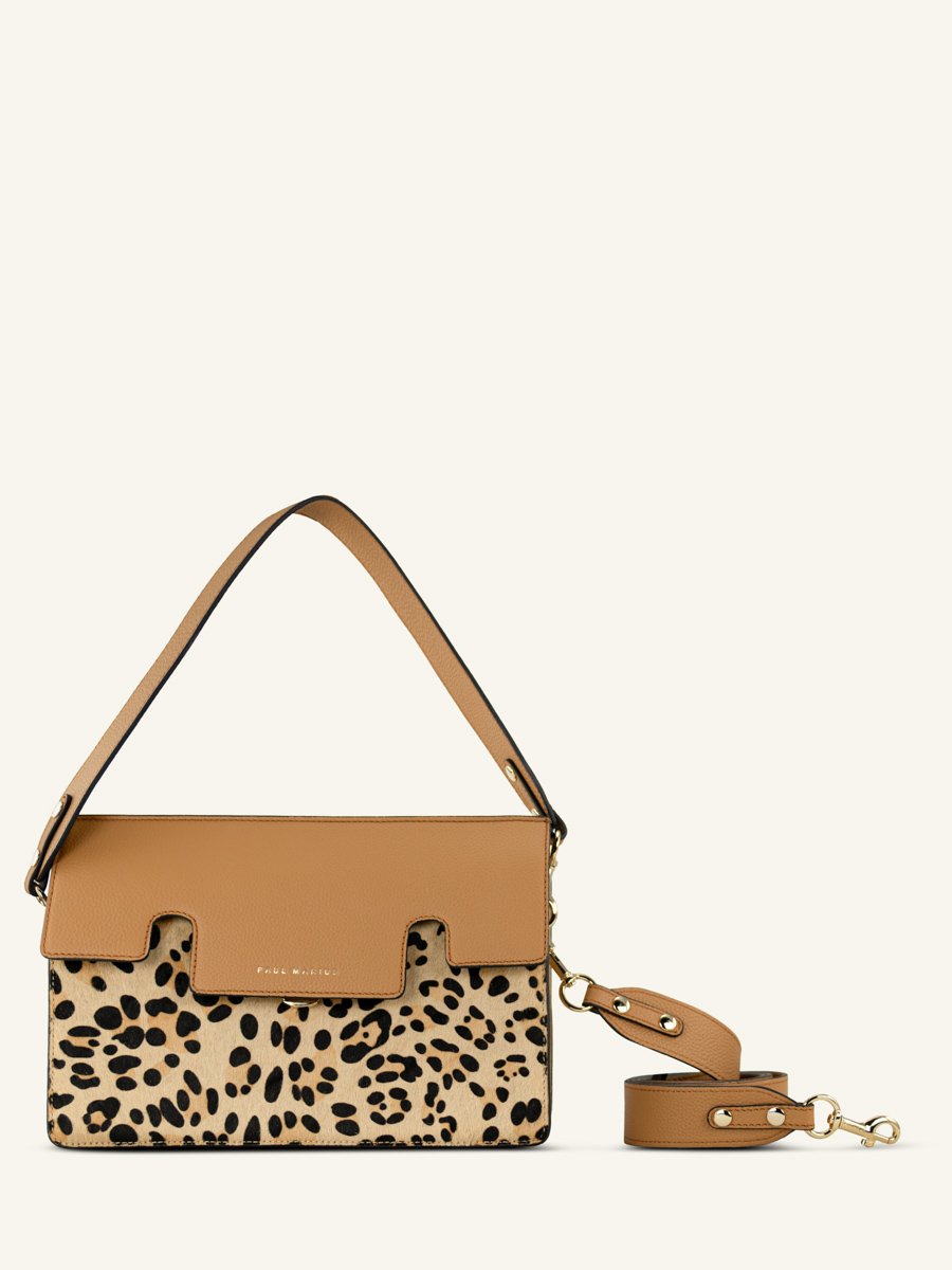 sac-baguette-cuir-gabrielle-leopard-beige-vue-face-w42-lp-bei