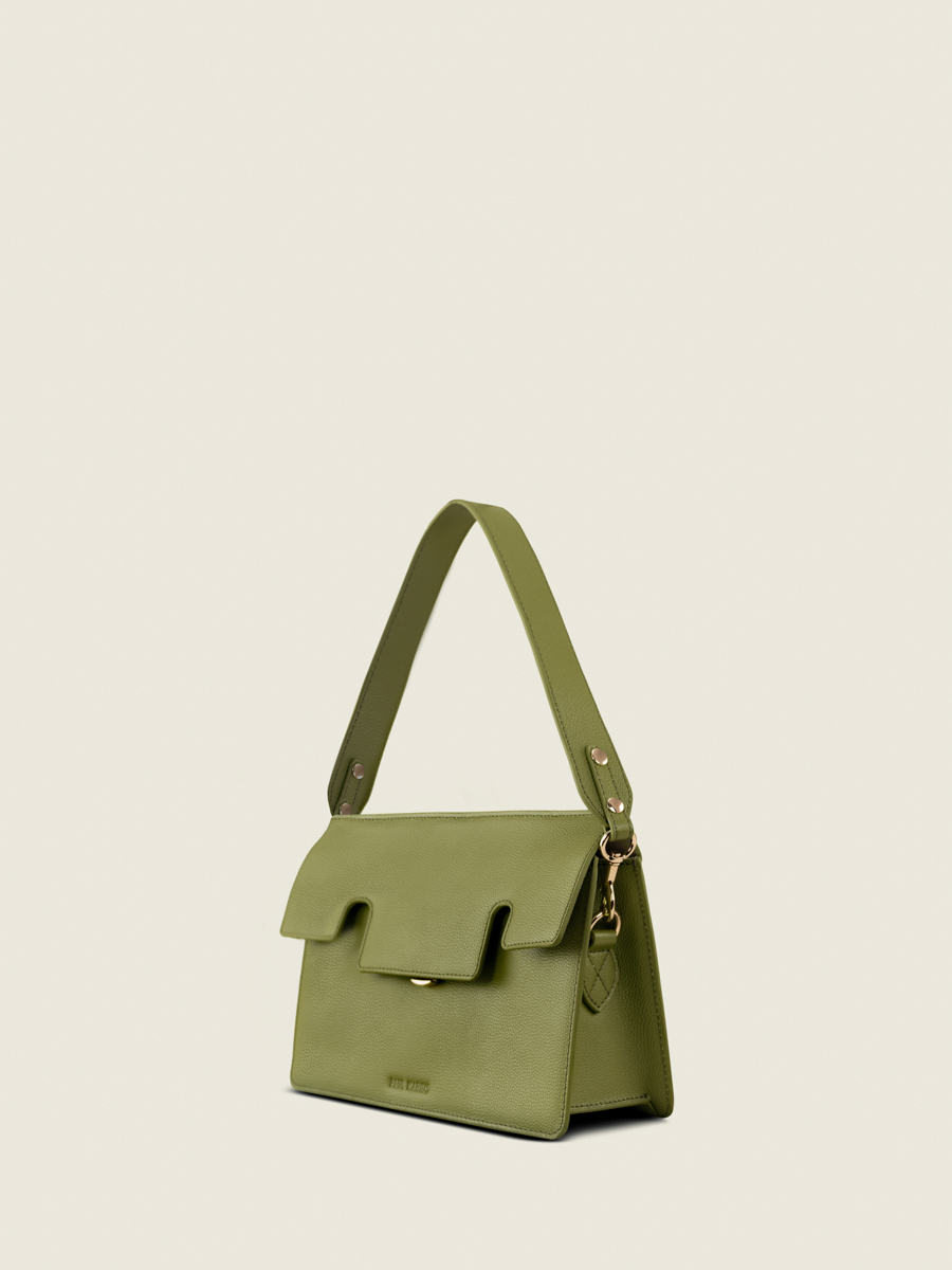 sac-baguette-cuir-gabrielle-vert-olive-vue-cote-w42-gr-o