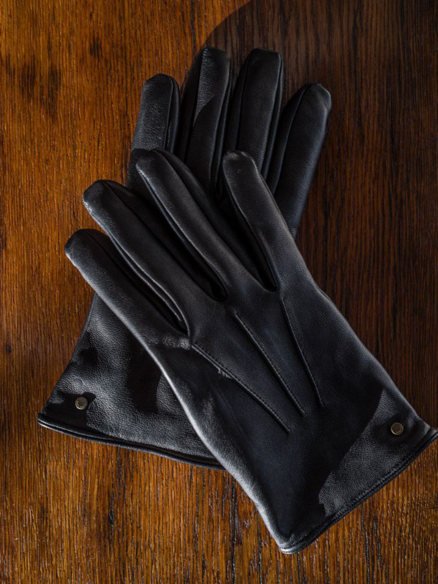Gants Homme Noir - gants en cuir noir homme