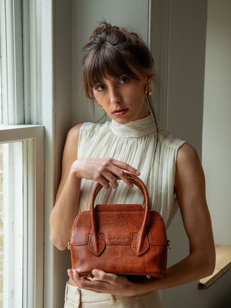 Gisele XS 1960 Ambre mini sac a main cuir marron femme PAUL MARIUS