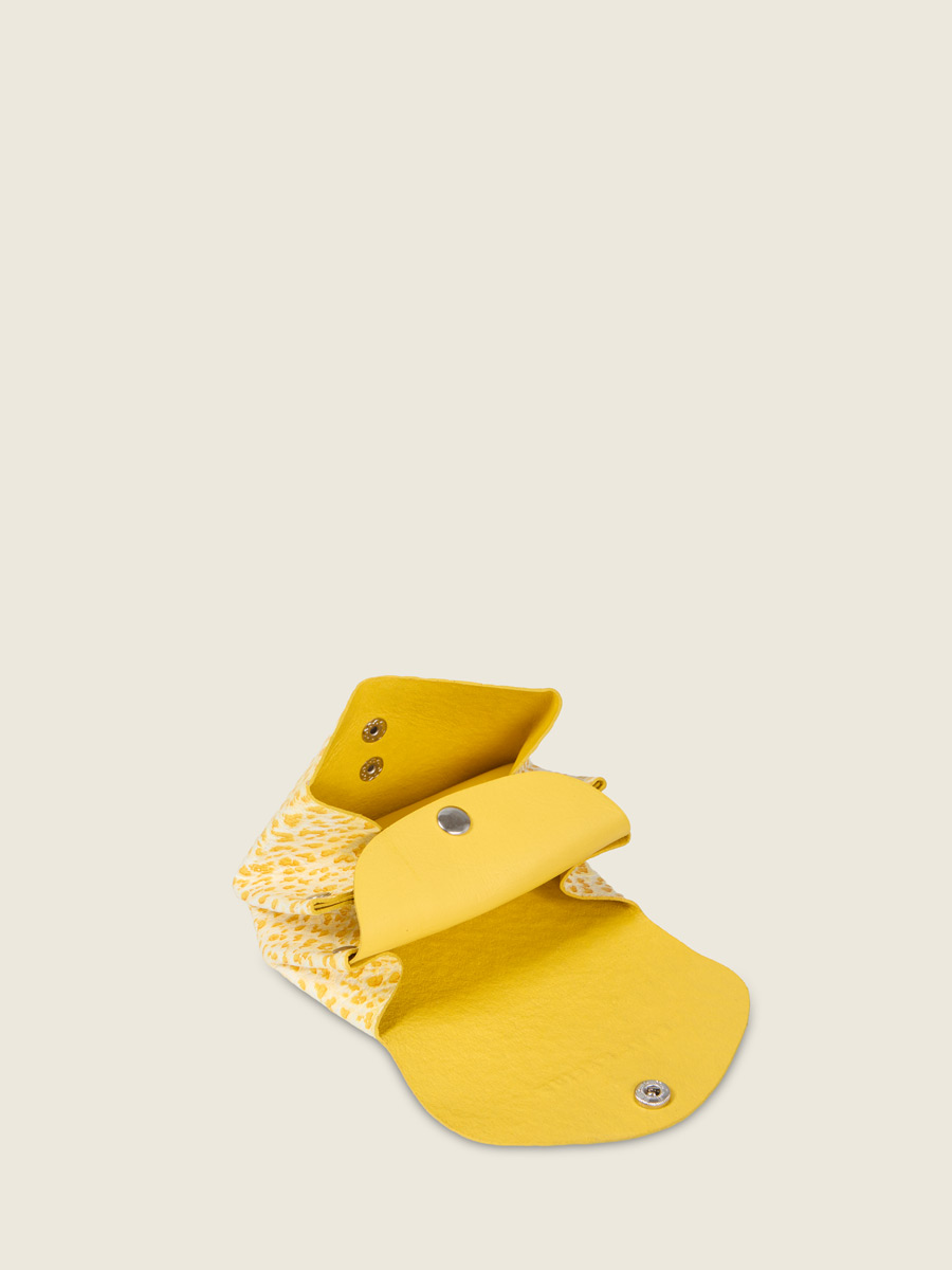 Porte-monnaie en cuir jaune LeGustave - Citronnade vue dos