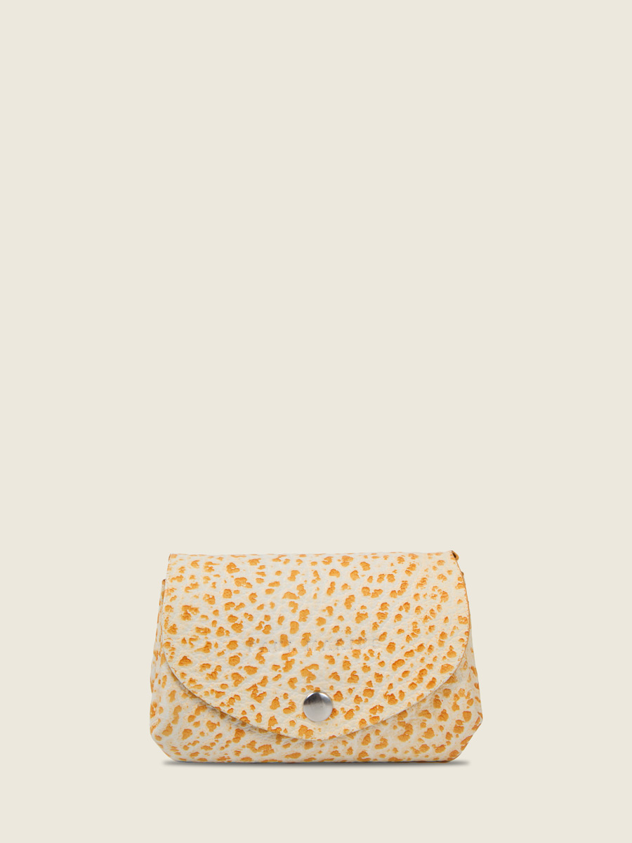Porte-monnaie en cuir orange LeGustave - Orangeade vue face