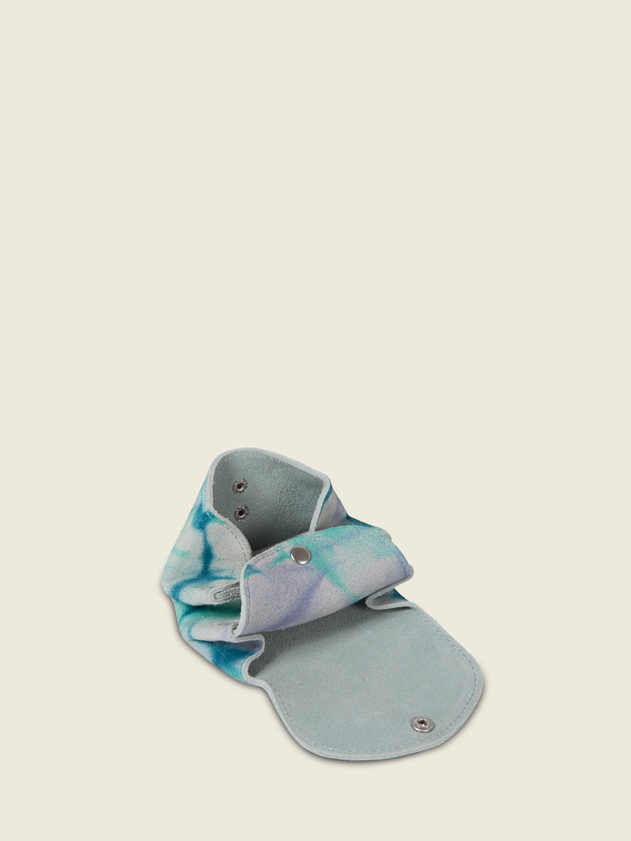 Porte-monnaie en cuir bleu LeGustave - Tie & Dye Bleu vue dos