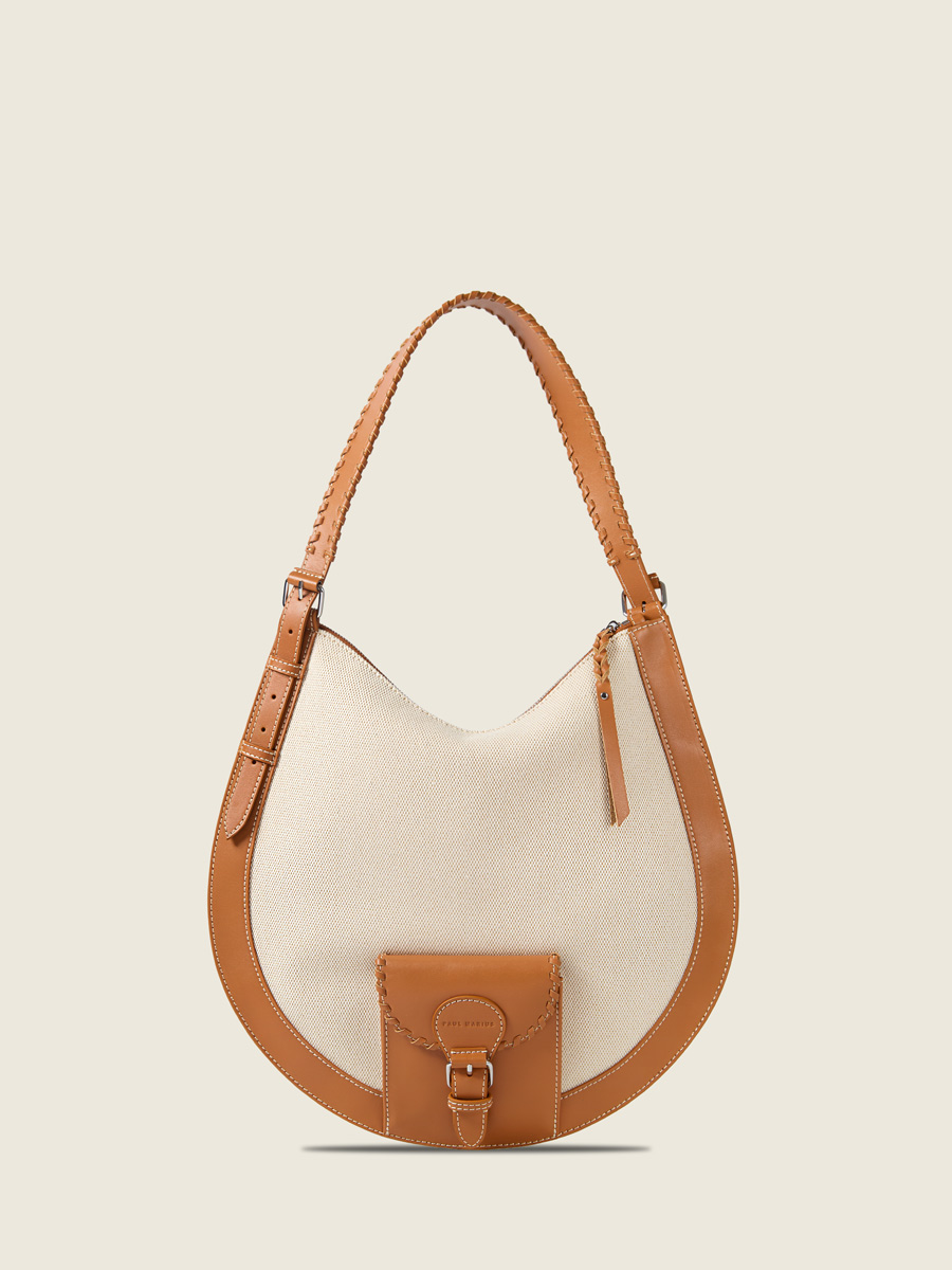 Sac hobo en toile beige LeHobo Escapade - Toile Beige vue face