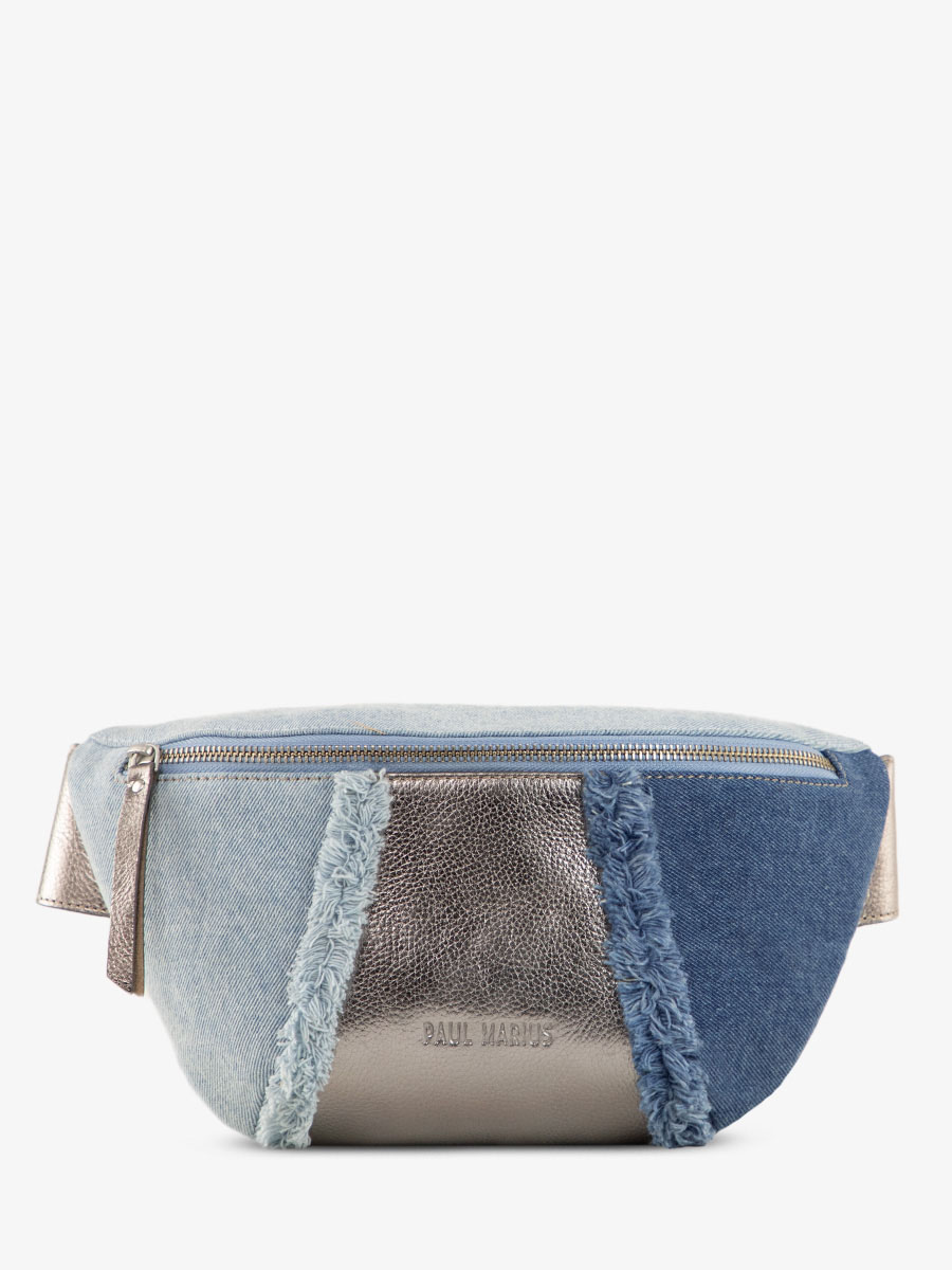 photo-vue-de-cote-sac-banane-cuir-jean-argente-femme-labanane-denim-acier-paul-marius-m503-gm-denim