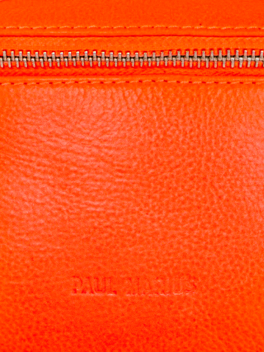 photo-vue-zoom-matiere-sac-banane-cuir-orange-labanane-xs-neon-paul-marius-m503xs-ne-o