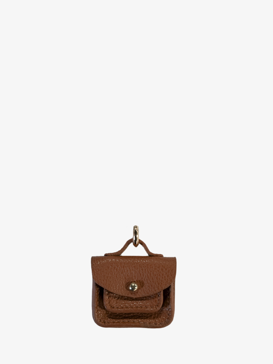 photo-vue-de-face-porte-cles-cuir-marron-labreloque-mademoiselle-george-naturel-paul-marius-lkc-w05-l