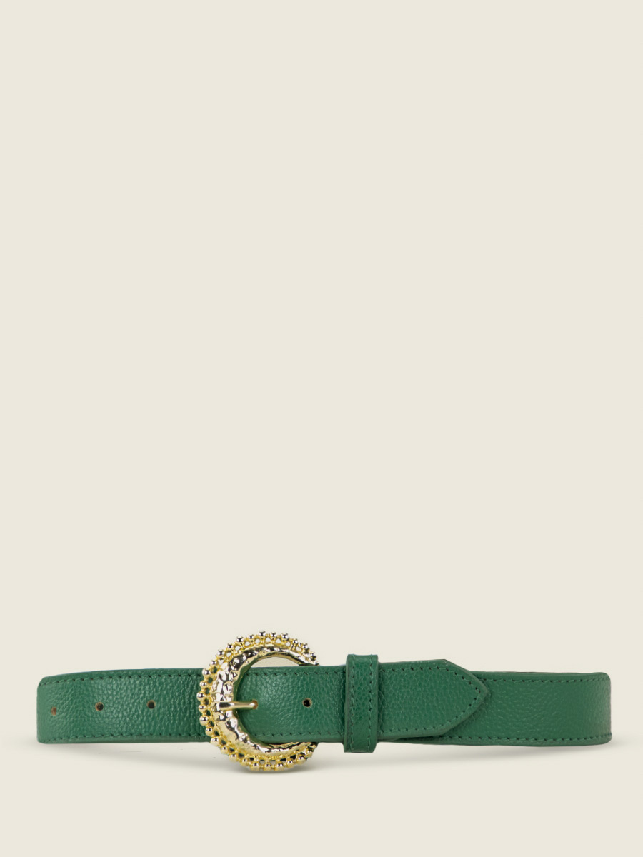 photo-vue-de-cote-ceinture-en-cuir-vert-laceinture-luna-azur-vert-imperial-paul-marius-lb-115-az-gr