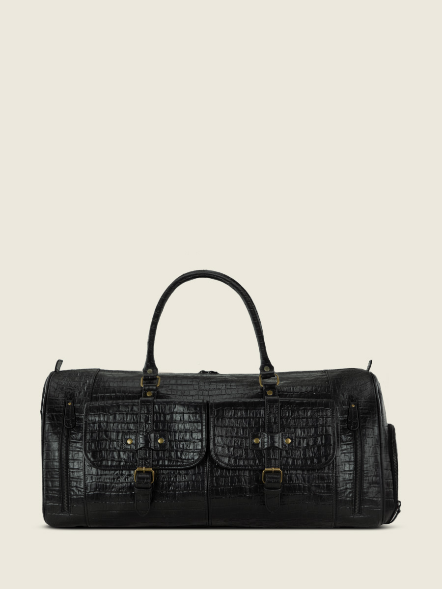 photo-vue-de-cote-sac-voyage-cuir-unisexe-noir-le48h-heritage-noir-de-jais-paul-marius-m107-cr-b