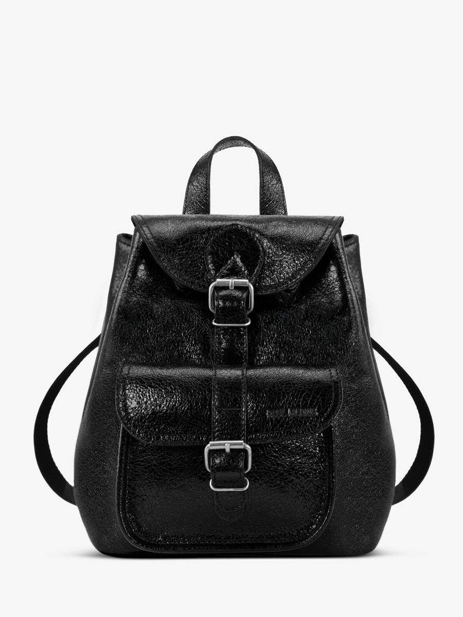 sac-a-dos-cuir-noir-scintillant-lebaroudeur-eclipse-vue-face-m40-m-b
