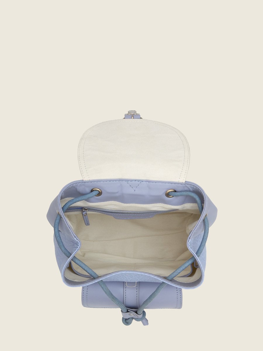 Sac à dos en cuir violet LeBaroudeur - Lavande photo focus matiere